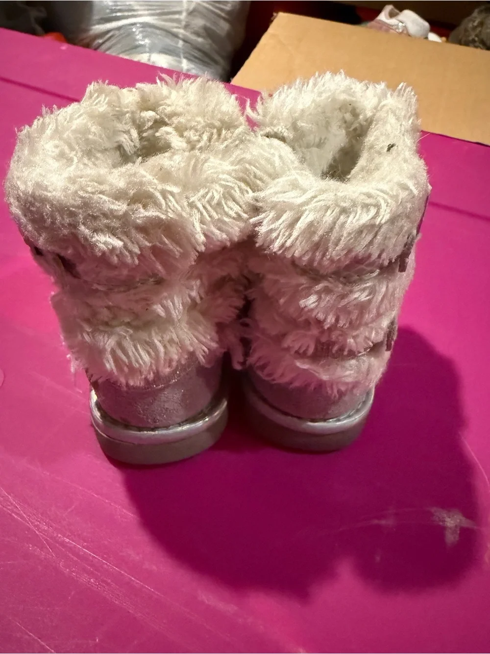 Girls' Sparkle Faux-Fur Winter Boots - White